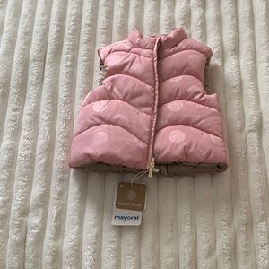 Mayoral Pink Polka Dot Puffer Vest